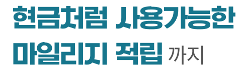 현금처럼 사용가능한 마일리지 적립까지