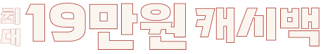 최대 19만원 캐시백